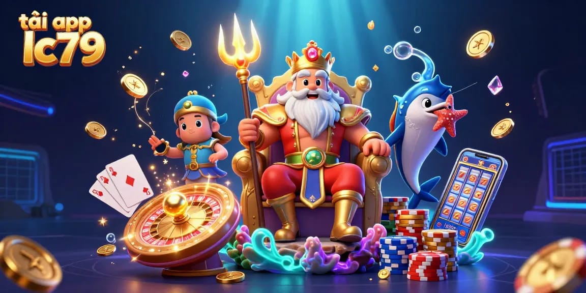 Trải nghiệm tải app lc79 với hình ảnh sống động, coin vàng và game slot đầy hấp dẫn.