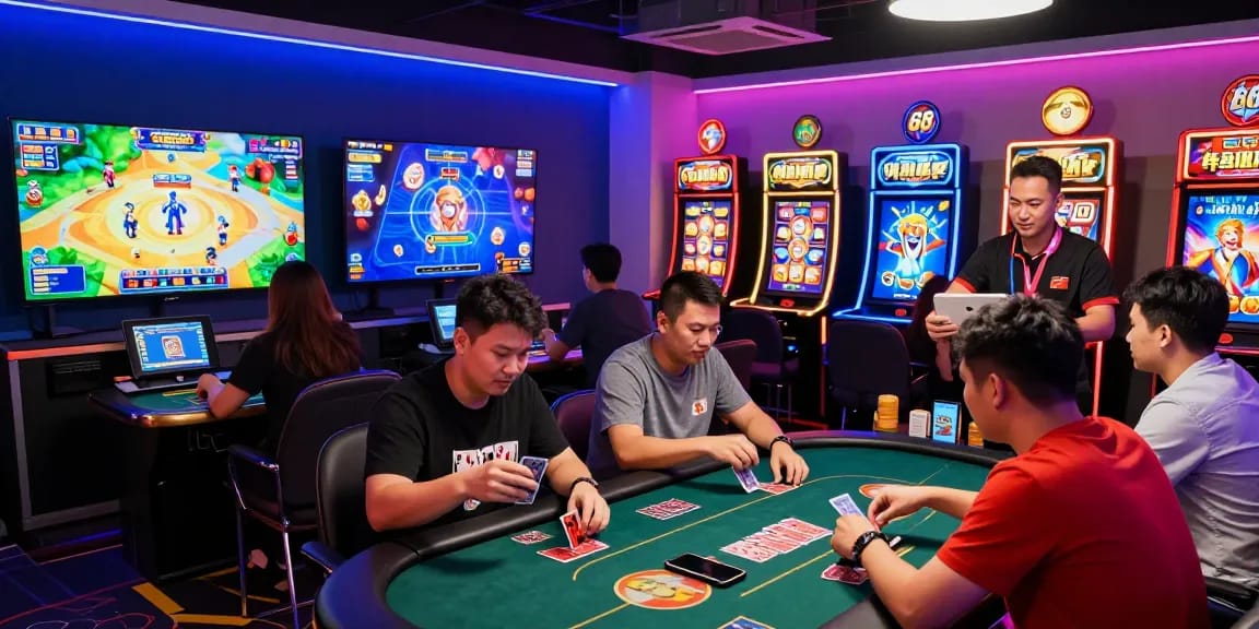 Engaging players enjoying game bài 68 in a lively online gaming environment with colorful graphics and interactive elements.