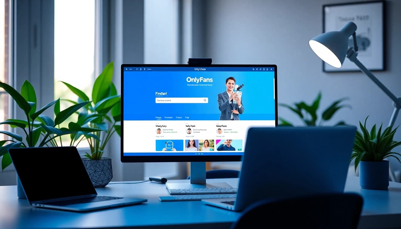 OnlyFans finder interface displayed in a modern digital workspace.
