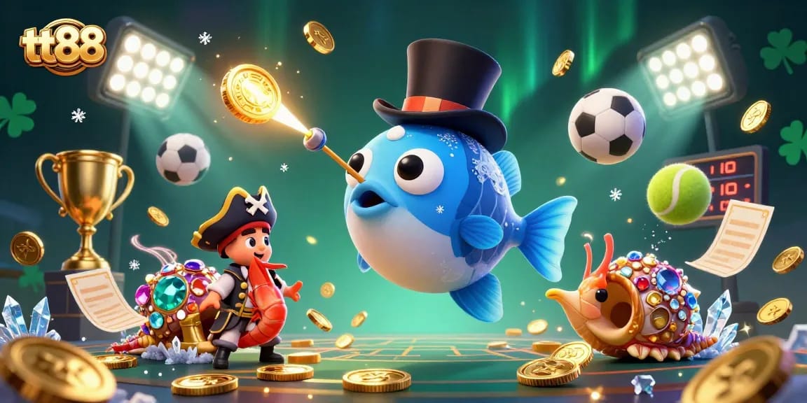 Experience thrilling wins at tt88 with a vibrant underwater theme featuring dynamic casino elements.