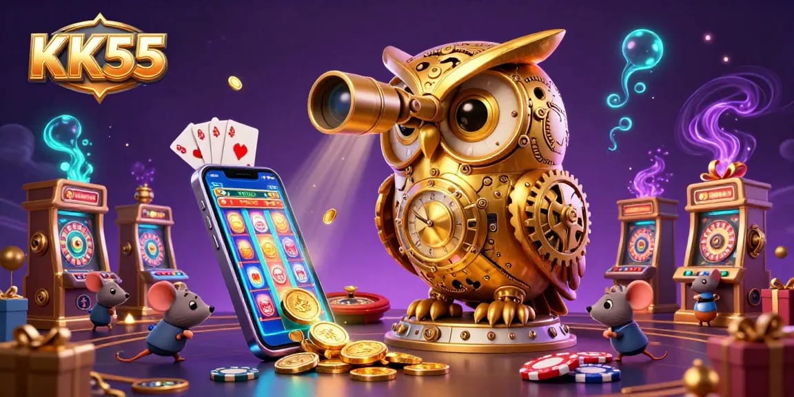 Experience the vibrant KK55 casino scene with interactive elements and dynamic gaming excitement.