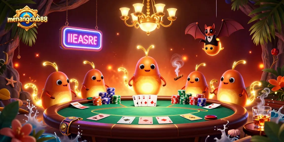 Join the action at menangclub88 with glowing characters lighting a lively casino scene.