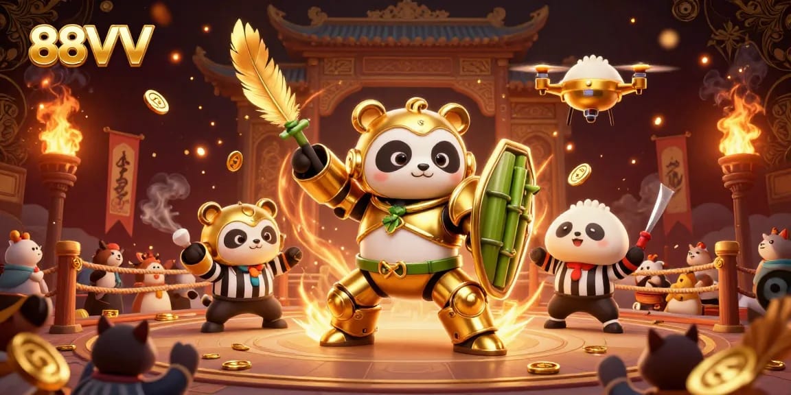 Engage with 88VV's exciting gambling universe featuring a dynamic scene of gaming action and vibrant elements.