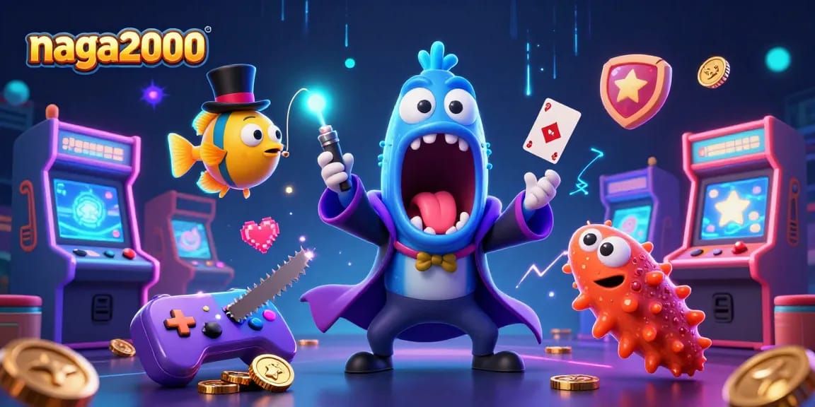 Naga2000 menampilkan slot permainan dengan karakter unik di latar belakang yang menawan.