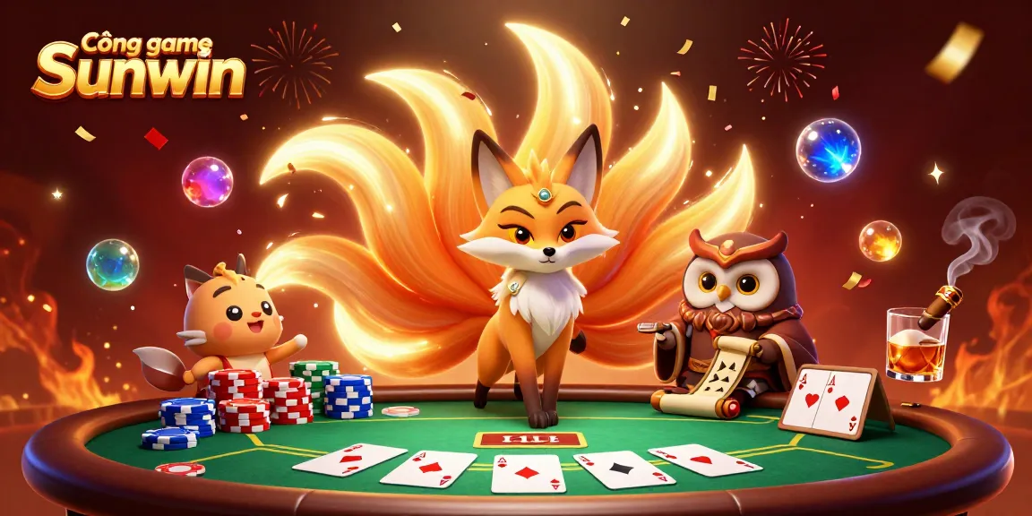 Join the excitement at Cổng game Sunwin with vibrant characters and dynamic poker action!
