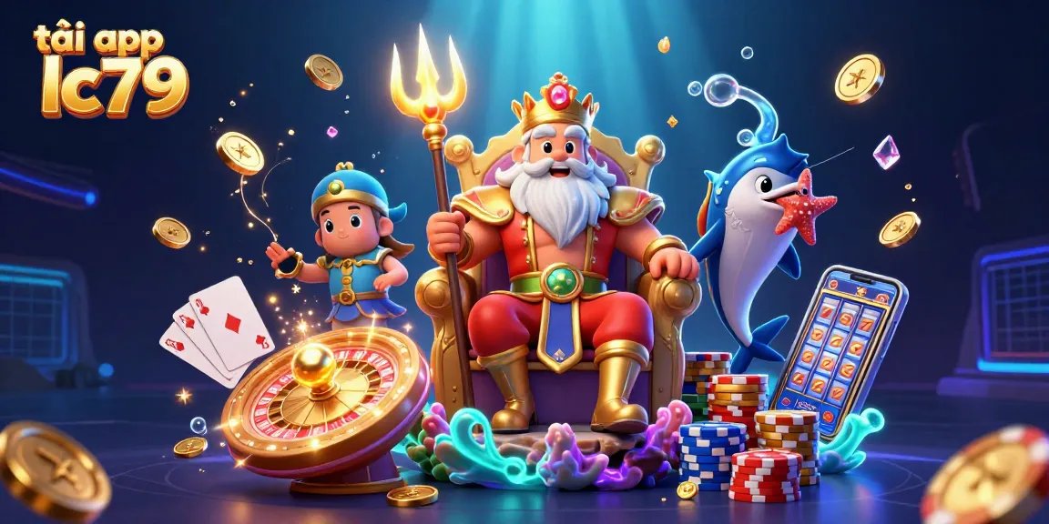 Trải nghiệm tải app lc79 với hình ảnh sống động, coin vàng và game slot đầy hấp dẫn.