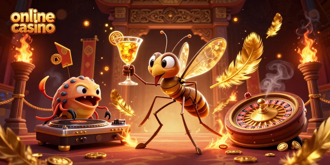 Celebrate the excitement of online casino gaming with vibrant 3D characters in a lavish setting.