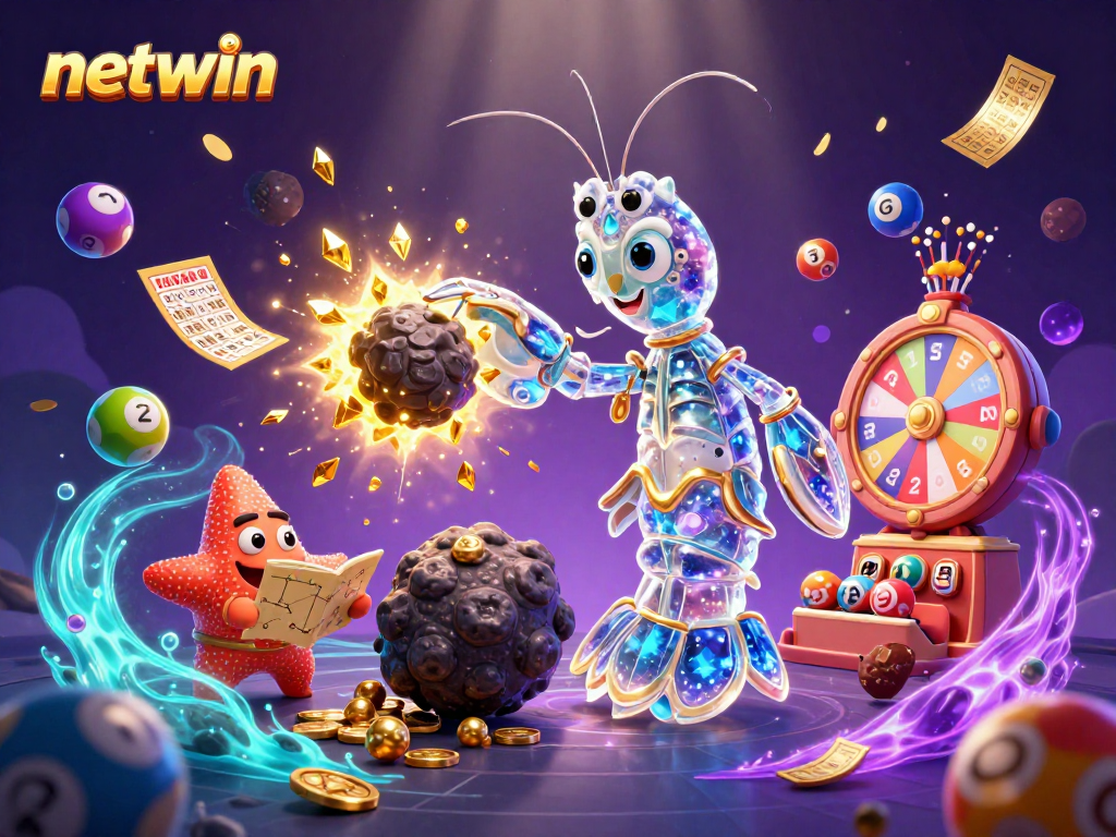 Experience exciting wins with netwin in this vibrant, dynamic casino-themed scene.