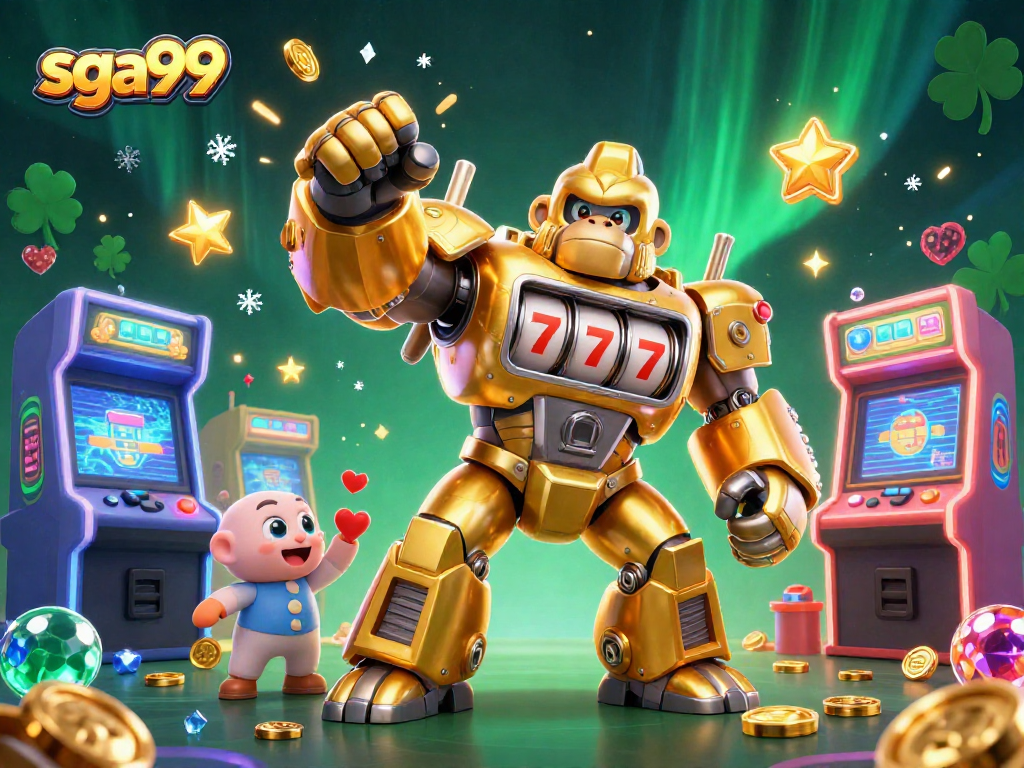 Experience thrilling slots with sga99's dynamic 3D casino game illustration showcasing wild gameplay.