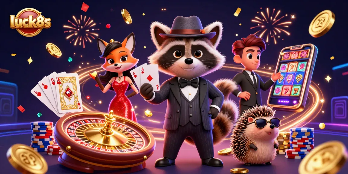 Experience winning moments at luck8s with exciting games and dynamic characters in a vibrant casino scene.