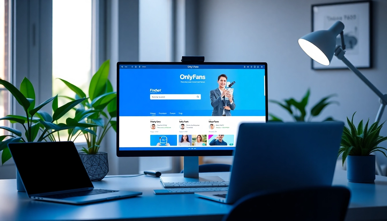 OnlyFans finder interface displayed in a modern digital workspace.