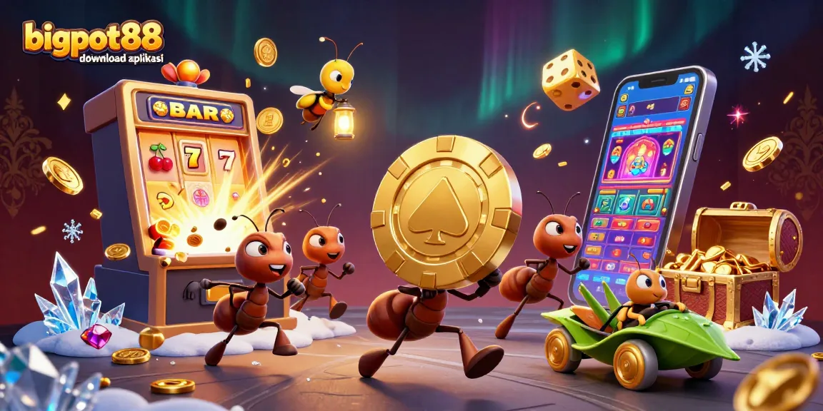 Exciting bigpot88 download aplikasi scene featuring ants in a thrilling casino heist.