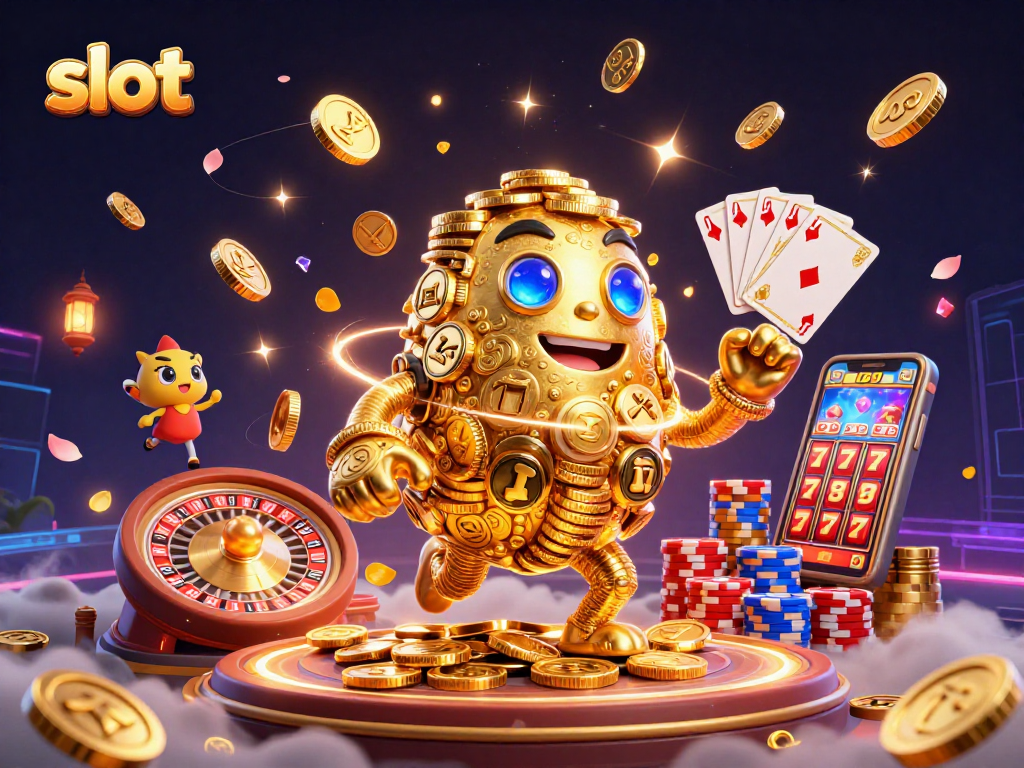 Spin slot reels and discover exciting wins with dazzling golden golem and casino elements