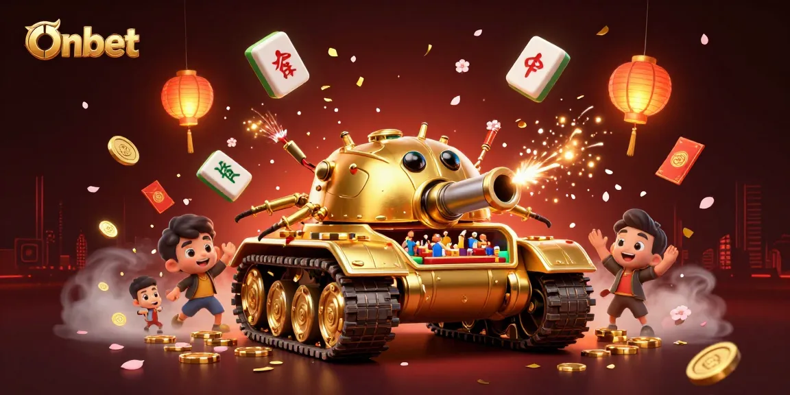 Experience the excitement at Onbet with a vibrant casino scene featuring a golden beetle tank.