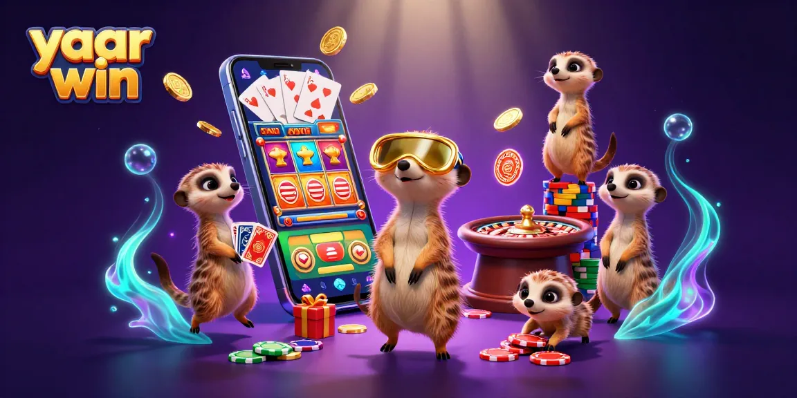 Engage in thrilling gameplay at yaar win casino with meerkats managing an exciting gaming scene.
