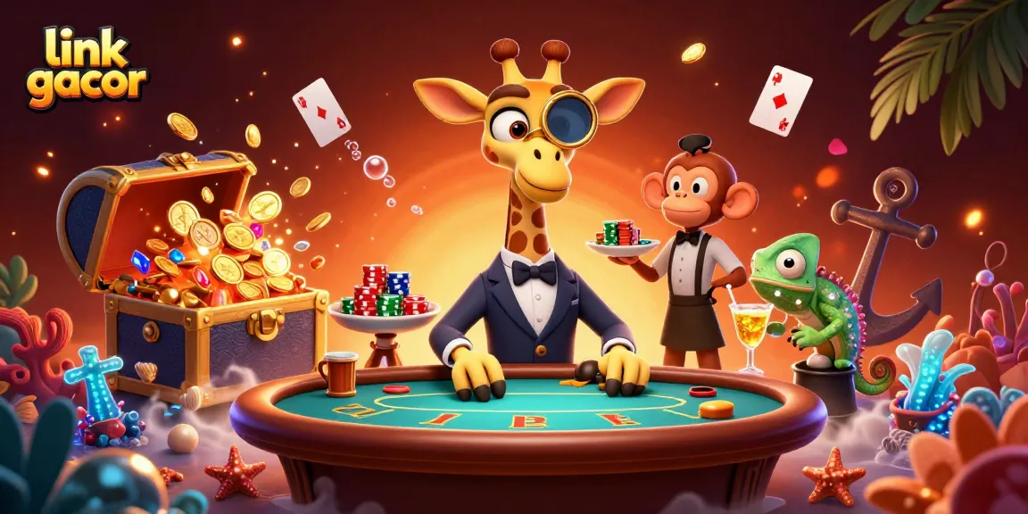 Join the excitement of link gacor with a high-roller giraffe at a VIP poker table.
