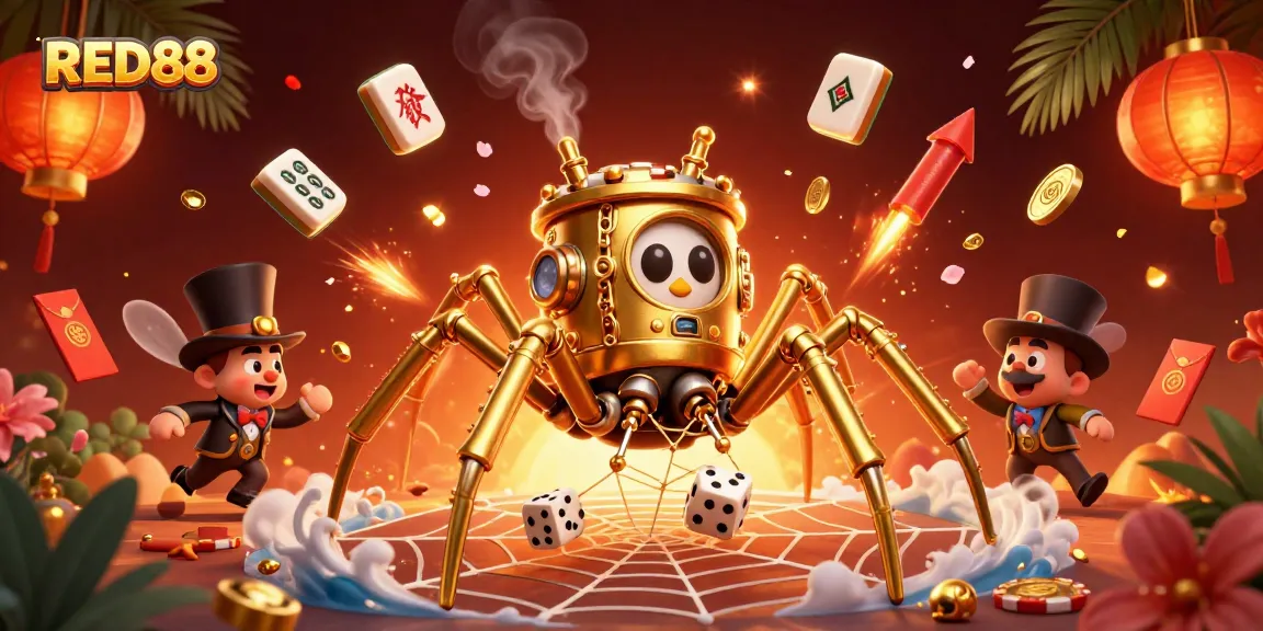 Experience thrilling gameplay at RED88, featuring a vibrant steampunk casino scene filled with rich 3D elements.