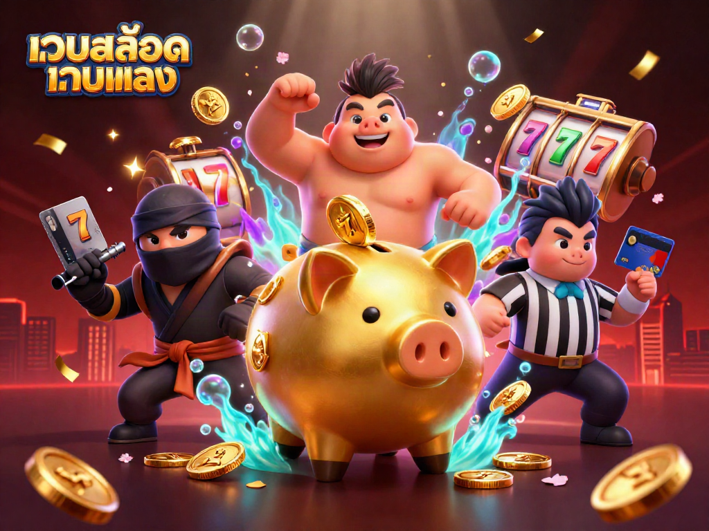 การต่อสู้ของนักสู้หมูเงินทองกับนินจาและผู้ตัดสินที่ใช้บัตรเครดิตในเกมคาสิโนเว็บสล็อตเว็บตรง