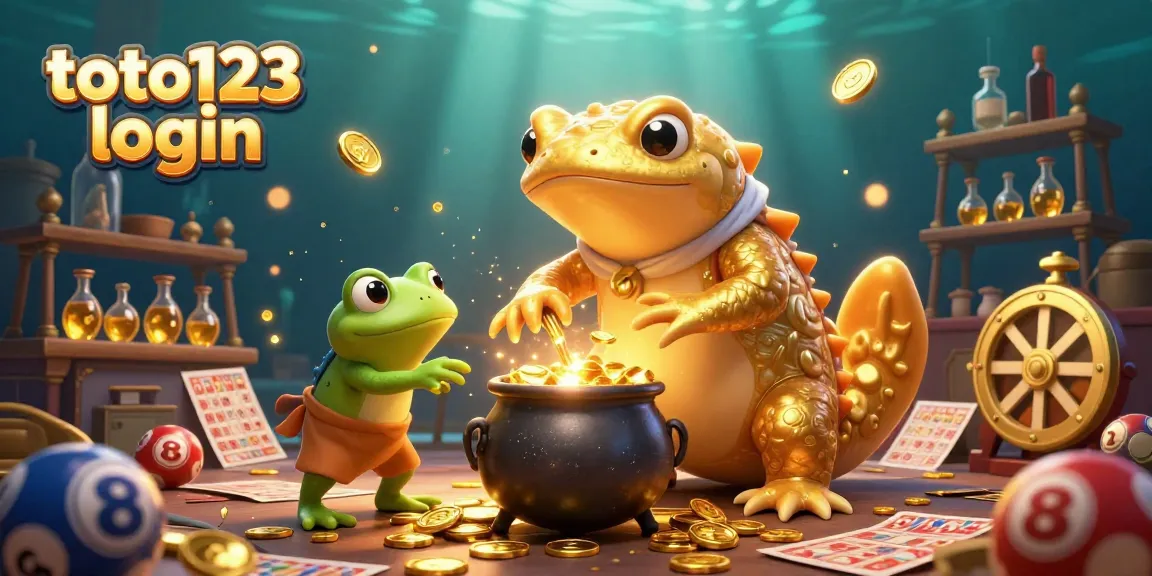 Experience excitement and winning strategies with toto123 login at this vibrant lottery-themed digital illustration.