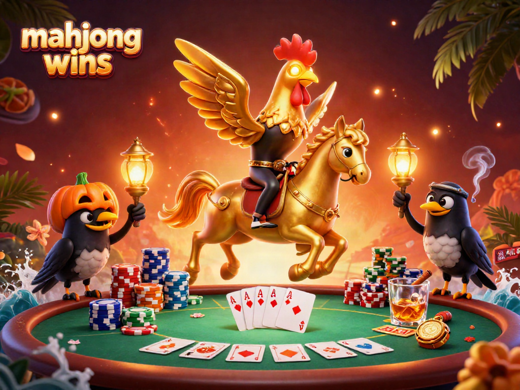 Engage in mahjong wins excitement with a vibrant 3D casino scene featuring dynamic characters.