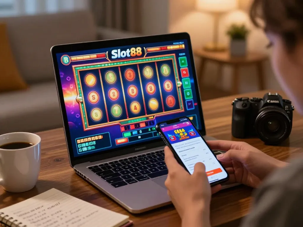 Engaging gameplay on Slot88 mobile app with vibrant graphics and spinning reels.