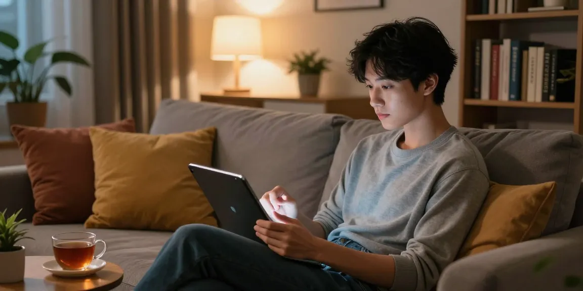 Engaging chat with crushon AI character in a cozy living room environment.