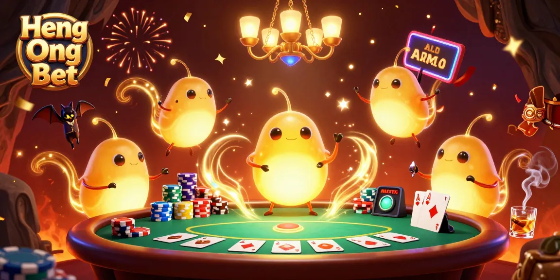 Experience thrilling gameplay at Heng Ong Bet with a vibrant, animated casino scene full of excitement.