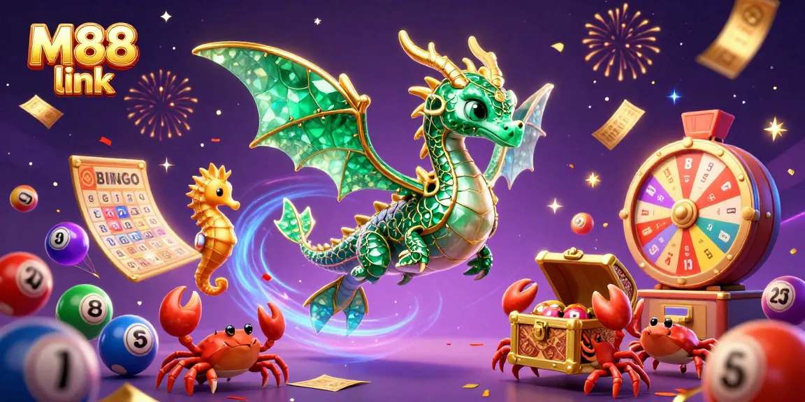Experience excitement with M88 link, a vibrant illustration of a casino adventure.