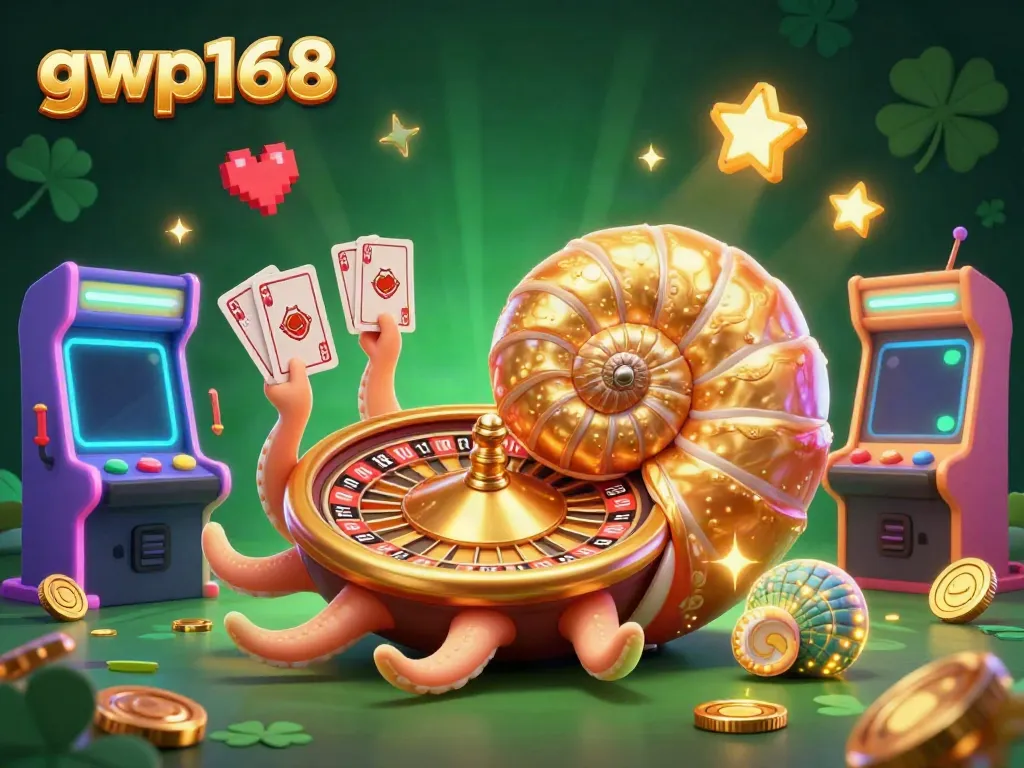 Menghadirkan pengalaman bermain di gwp168 dengan nautilus raksasa, mesin game berwarna-warni, dan suasana kasino yang menyenangkan.