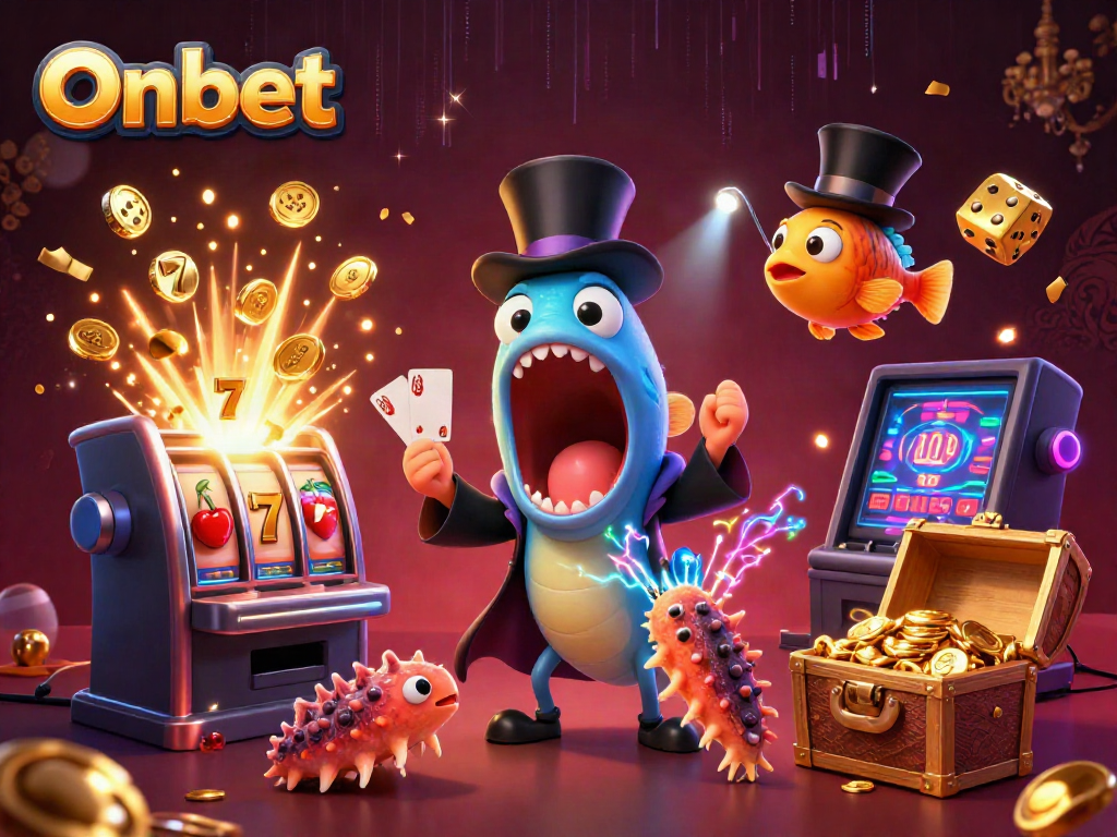 Onbet's vibrant casino scene showcasing a magical undersea performance filled with jackpots and dynamic elements
