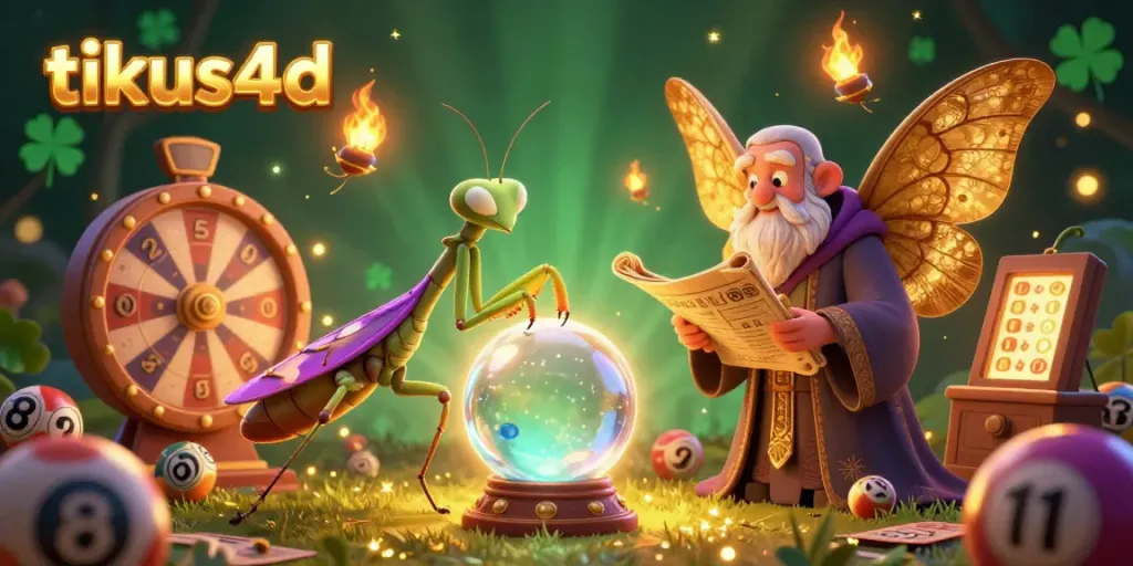 Engage with tikus4d's vibrant lottery experience featuring mystical characters and glowing elements.