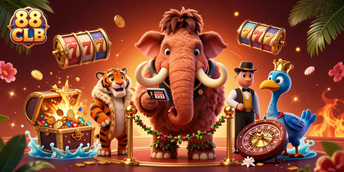 Experience 88 CLB with a vibrant casino scene featuring unique characters and dynamic game elements.