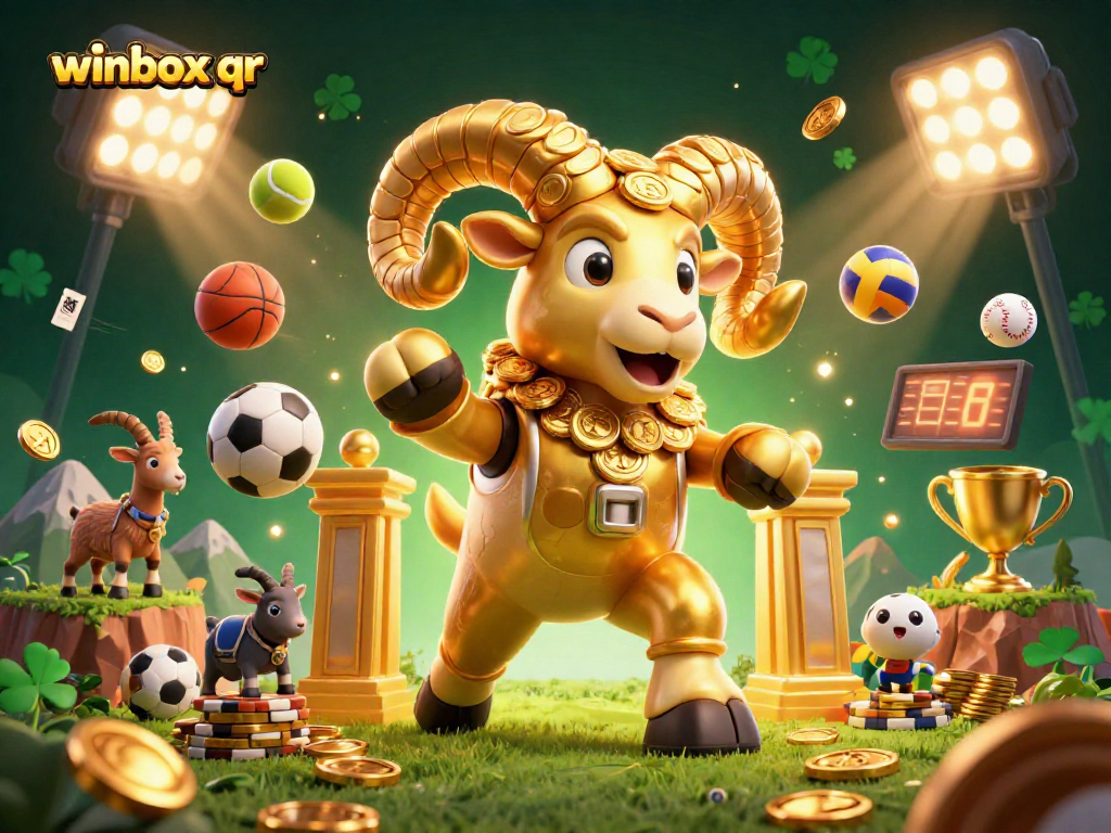 Winbox QR facilitates thrilling sports betting with vibrant cartoon mascots and dynamic elements.