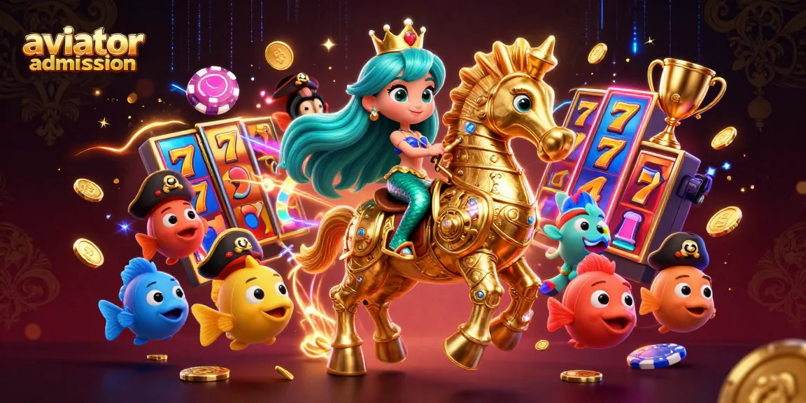 Experience thrilling excitement with aviator admission featuring a magical mermaid princess and slot machines.