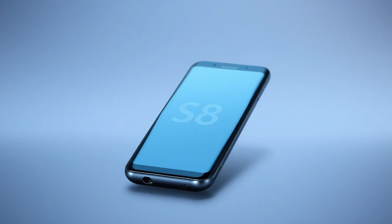 Samsung Galaxy S8 smartphone showcasing its edge-to-edge display and sleek design.