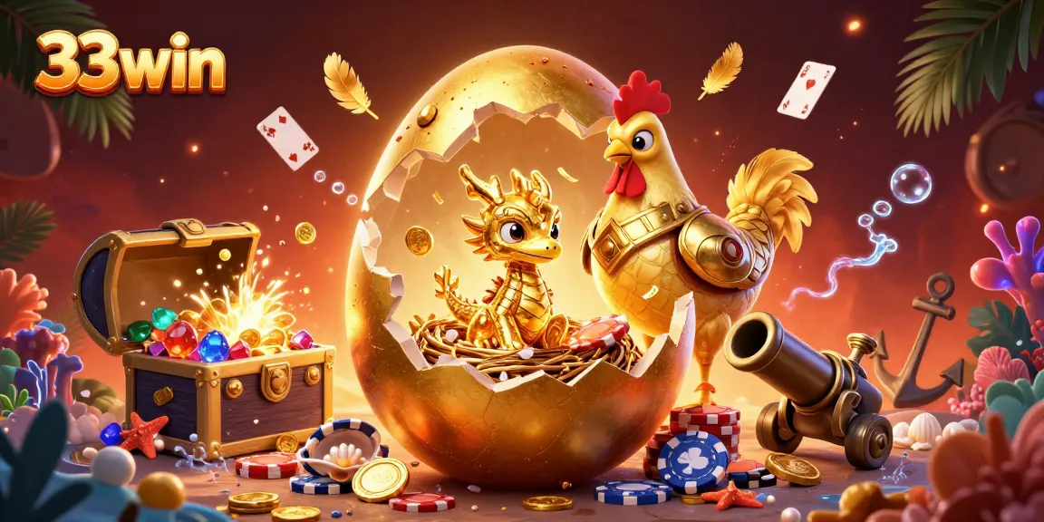 Explore exciting gaming opportunities at 33win with a captivating dragon-themed illustration.