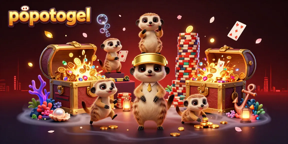Experience the thrilling atmosphere of popotogel with meerkats managing a vibrant casino scene.