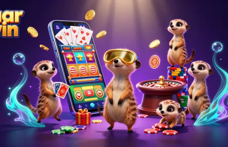 Engage in thrilling gameplay at yaar win casino with meerkats managing an exciting gaming scene.